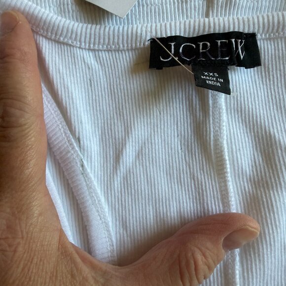 J. Crew Fine rib racerback tank top • size xxs • NWT • CA388 • white - Picture 6 of 9